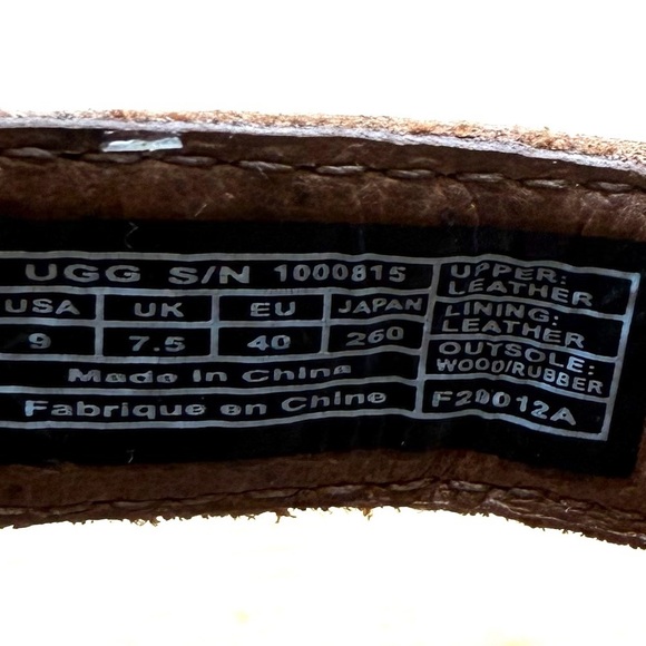 NWOT UGG Brown Leather Nadia Studded Clog Sandal Heels in Size 9 - Picture 9 of 9